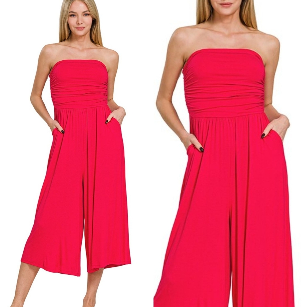 Strapless Red Jumpsuit